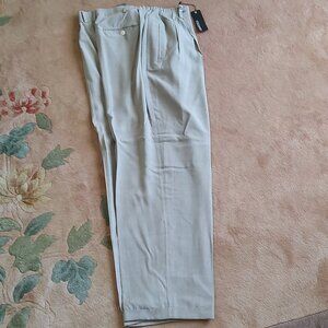 Vintage Tulliano Gray 100% Silk "Jackson" Cuffed Pants-Large-NWT